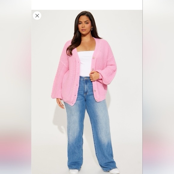 Fashion Nova Couch Convo Cardigan - Pink Size 1X (NWOT) - Picture 6 of 7